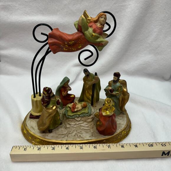 Vintage JC Penny Flying Angel Nativity Porcelain Baby Jesus & 3 Wise Men- Good - Picture 5 of 11